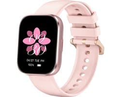 Sytifro Smartwatch dames met Bluetooth Bellen - horloge dames met 1.83 Inch HD Scherm - Hartslagmeter - Slaapmonitor - Stappenteller - IP68 Waterdicht - Geschikt voor iOS & Android - Roségoud