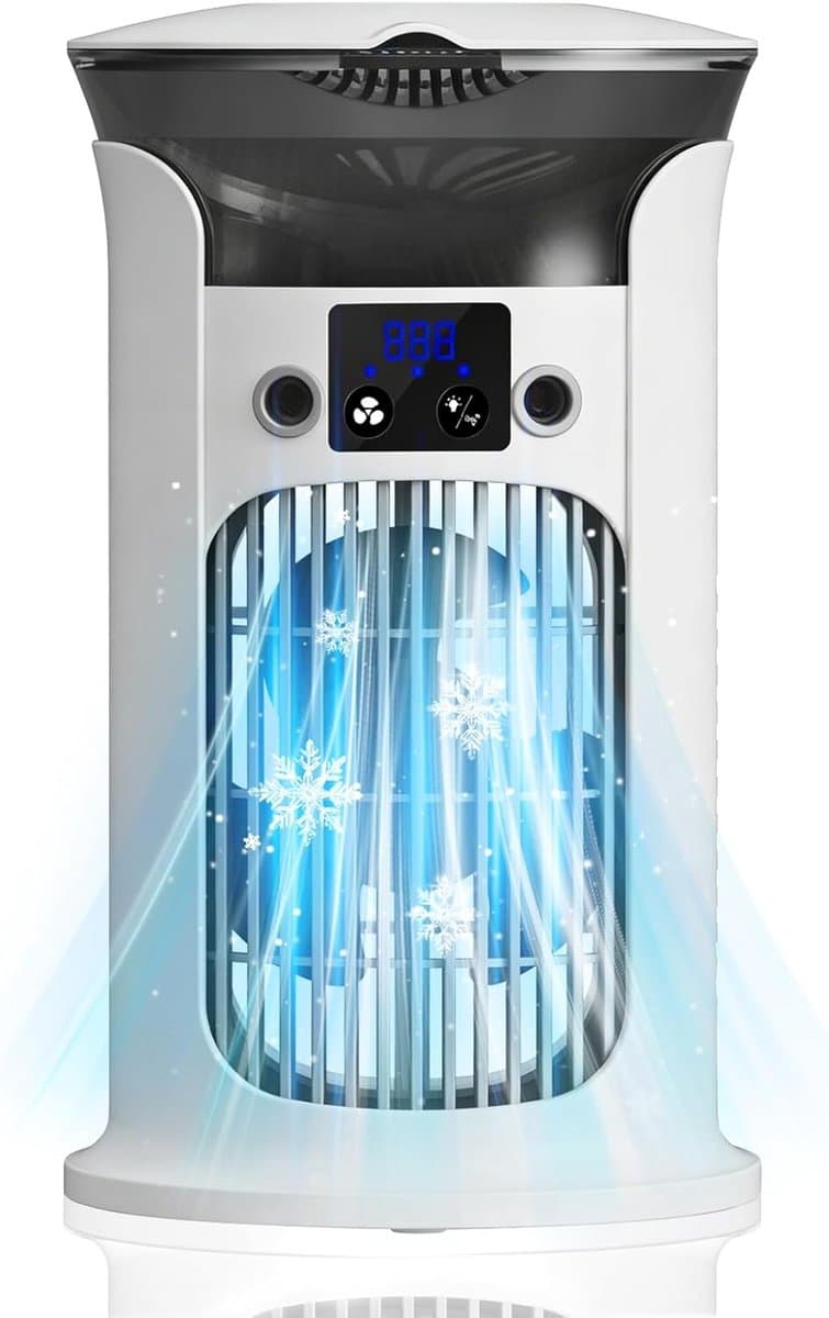 Draagbare airconditioner - Mini-airconditioner - Verdampingskoeler, kleine airconditioner, draagbare airconditioner, wit, draagbare mini-ventilator, geschikt voor thuis, kantoor en slaapkamer. — afbeelding 1