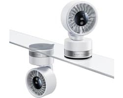 Ventilator met zuignap - Wandmontage - 4000mAh batterij - 6 windsnelheden - 180° kantelbaar - 340° draaibaar-Oplaadbare draagbare ventilator - Krachtige zuignap - Geschikt voor thuis - Keuken - Badkamer - Camper - Kantoor - Sportschool - Cruiseschip