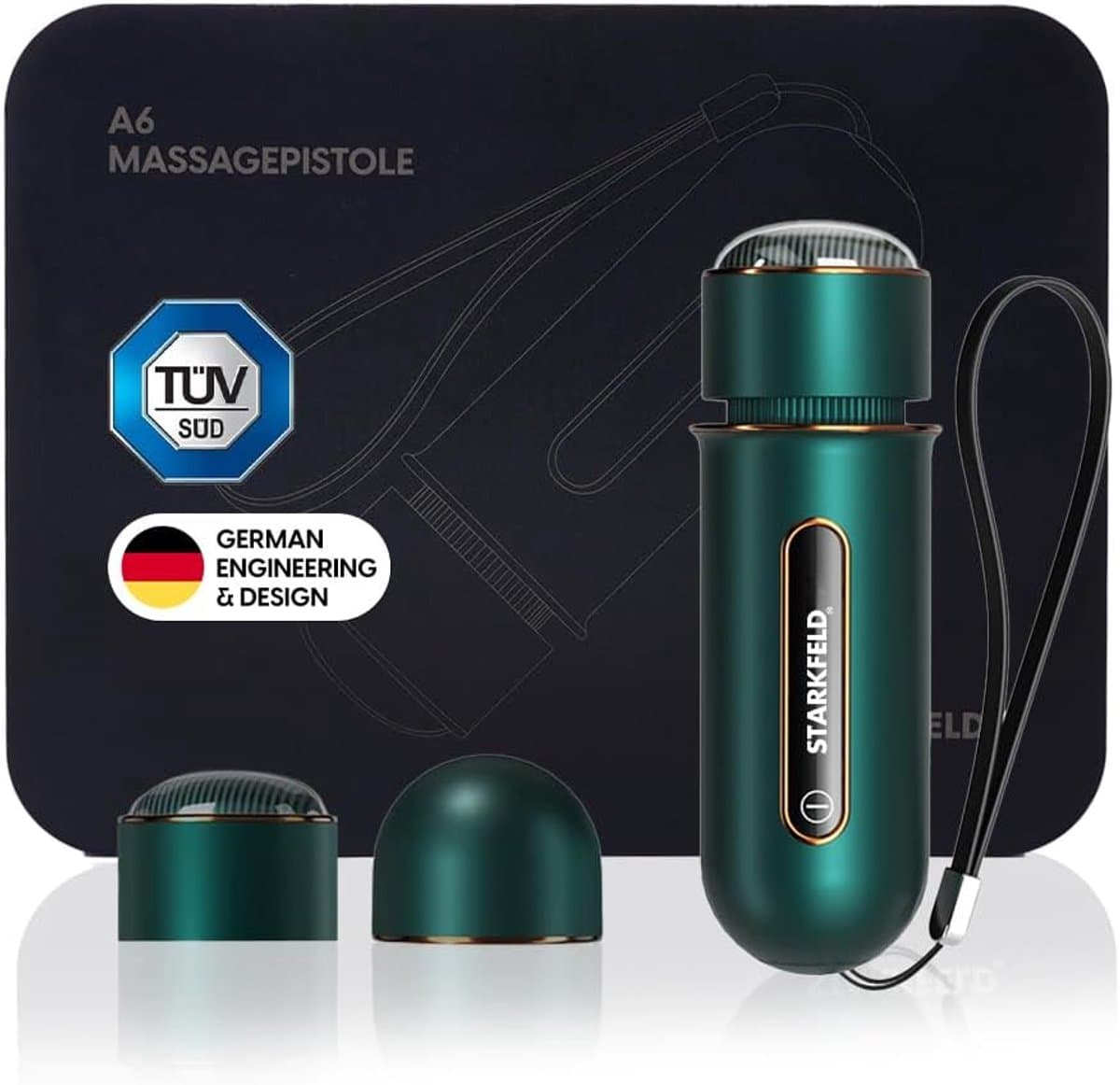 SnelShoppen - Mini Massage Gun - Compact Deep Tissue Massageapparaat - Krachtig & Stil - 2 Opzetstukken - Ultra Licht & Draagbaar - Elegant Ontwerp - — afbeelding 1