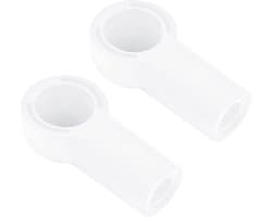 2 stuks vervangende eindkap voor bovenste duwstanggewricht 98656127902, compatibel met Porsche Boxster 986 987 bovenste ondersteuningsbeugel, duwstangkogelgewrichtadapters, wit