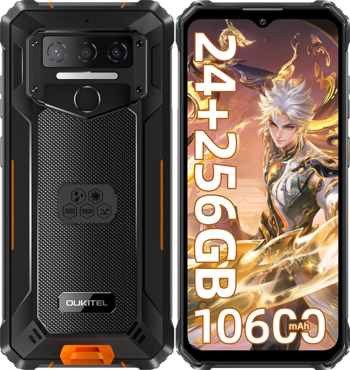 OUKITEL WP23 Plus Outdoor Smartphone, 10600mAh, 24GB RAM+256GB ROM, 13MP, IP68 Waterdicht, Android 14, NFC, OTG — afbeelding 1