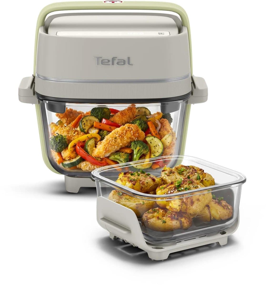 Tefal Crisp & Go FB701A - Airfryer met glazen schalen - 4 kookstanden - 1,4 L + 3,8 L - PFAS vrij — afbeelding 1