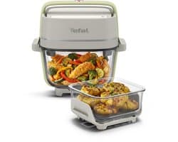 Tefal Crisp & Go FB701A - Airfryer met glazen schalen - 4 kookstanden - 1,4 L + 3,8 L - PFAS vrij