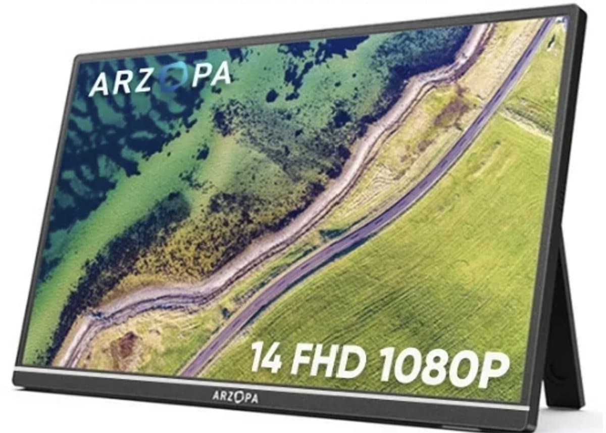 Zerova 14 inch Draagbare Monitor - Full HD 1080P IPS Scherm - USB-C en Mini HDMI - Tweede Scherm voor Laptop, Switch, PS en Xbox — afbeelding 1