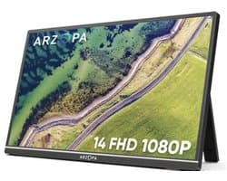 Zerova 14 inch Draagbare Monitor - Full HD 1080P IPS Scherm - USB-C en Mini HDMI - Tweede Scherm voor Laptop, Switch, PS en Xbox