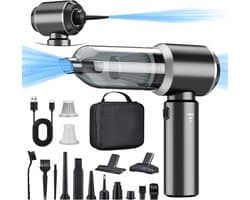 3-in-1 Draadloze Handstofzuiger met Accu – 18.000 Pa Zuigkracht – Elektrische Stofblazer & Luchtpomp – HEPA Filter – USB-C Oplaadbaar – Inclusief Opzetstukken