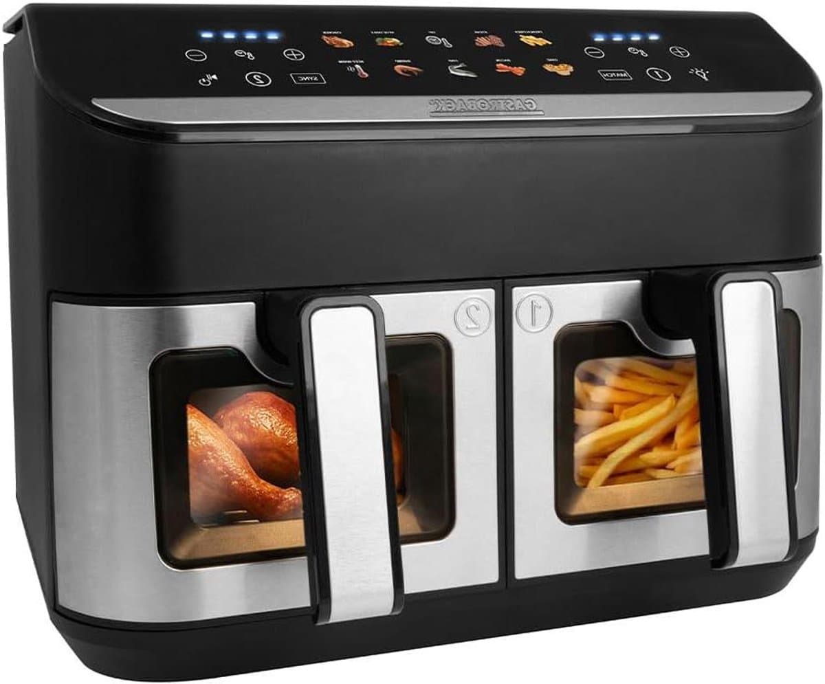 Dubbele Heteluchtfriteuse - Airfryer Duo - Gezond Koken - Sync-functie - 9 Liter - Zwart — afbeelding 1