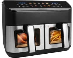 Dubbele Heteluchtfriteuse - Airfryer Duo - Gezond Koken - Sync-functie - 9 Liter - Zwart