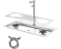 Automatische Kopjeswasser - Glas Spoeler Bekerspoeler - Snel Glazen Reinigen - Dubbele Kop - 665 cm x 288 cm - RVS