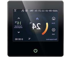 Slimme thermostaat - Verwarmingsregelaar - Vloerverwarming regelen - WiFi en spraakbediening - 10x15x8 cm - Zwart