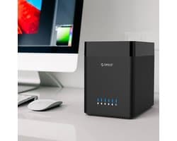 Let op type!! ORICO DS500C3 3 5-inch 5 Bay magnetische-type USB-C / Type-C Hard Drive behuizing met blauwe LED-Indicator