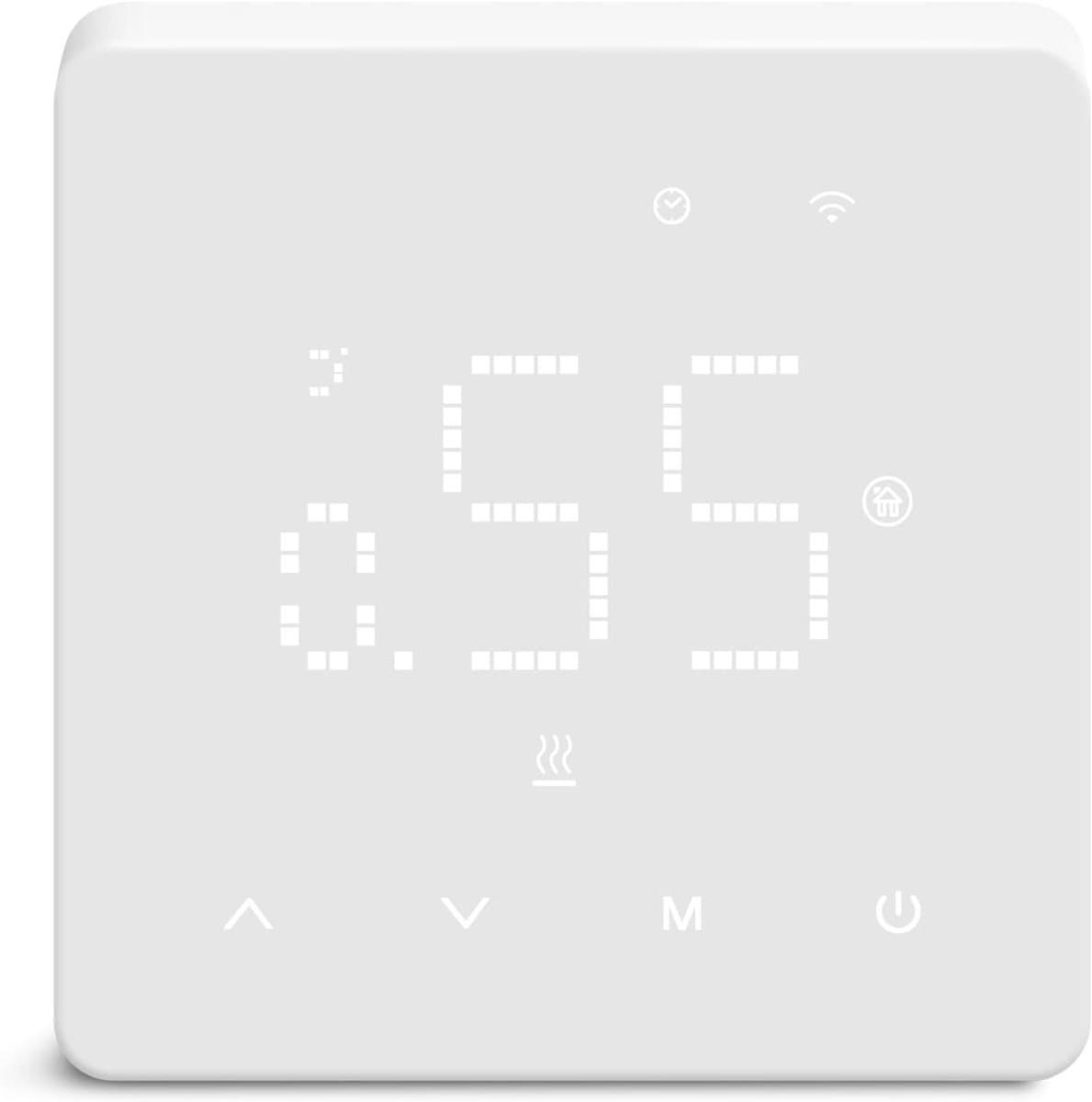 Thermostaat vloerverwarming - Slimme thermostaat - Waterverwarming regelen - Wifi en spraakbesturing - 8.6 x 8.6 cm - Wit — afbeelding 1
