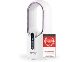 Bladloze Tafelventilator 2500mAh – Stil – 3 Snelheden – Timer – 7-Kleuren Nachtlamp – USB-C – Wit