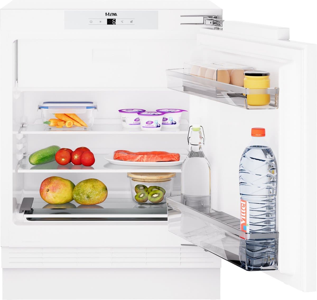 ETNA KVO682 - Onderbouw koelkast met vriesvak, 82 cm - Elektronische Thermostaat - Energieklasse E - LED display - Supercool - FastFreeze - Transparante Groentebak — afbeelding 1