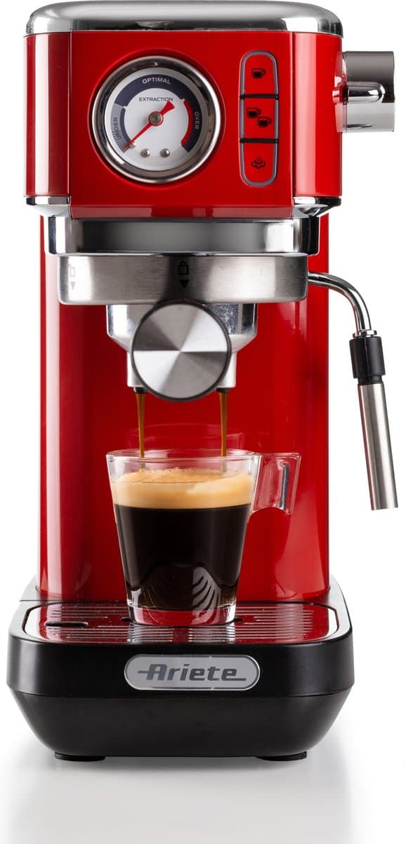 Ariete 1381/33 Moderna - Espressomachine/Pistonmachine - 15 bar - inhoud 1.1 liter - Manometer - Rood — afbeelding 1