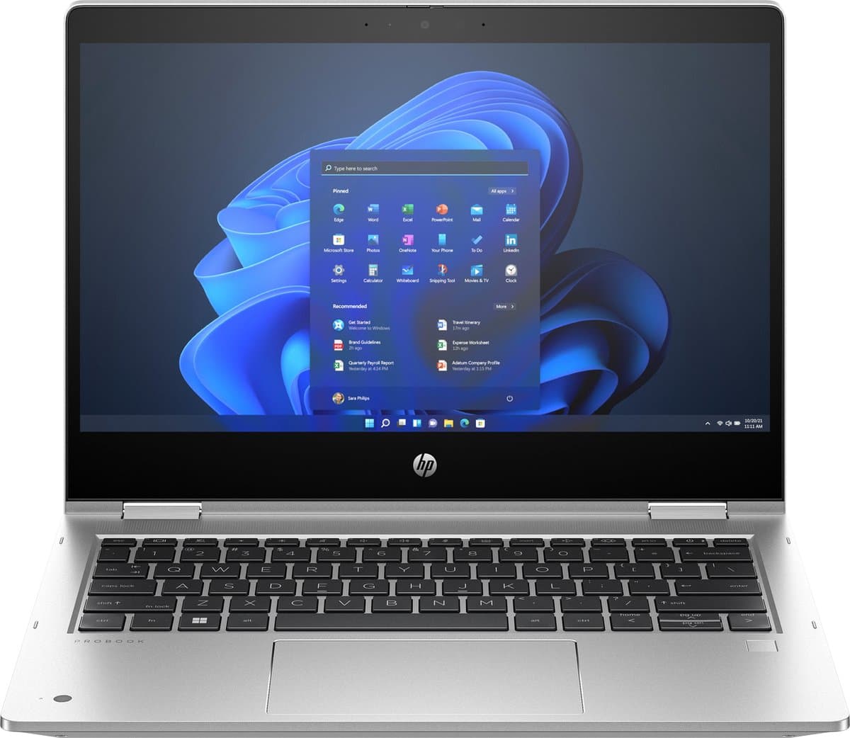HP Pro x360 435 G10 AMD Ryzen™ 5 7530U Hybride (2-in-1) 33,8 cm (13.3") Touchscreen Full HD 16 GB DDR4-SDRAM 512 GB SSD Wi-Fi 6 (802.11ax) Windows 11 Pro Zilver — afbeelding 1