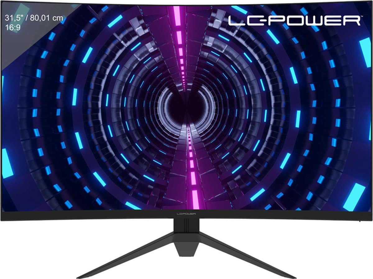 LC Power LC-M32-QHD-165-C-V2 Gaming monitor Energielabel F (A - G) 80 cm (31.5 inch) 2560 x 1440 Pixel 16:9 2 ms DisplayPort, HDMI, Hoofdtelefoon (3.5 mm — afbeelding 1