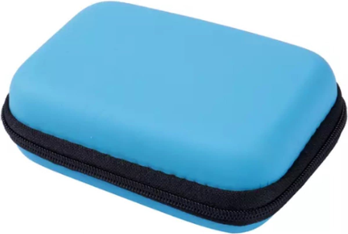 Opberg hoesje - Hard Case - Etui - Organizer - Sleutels - Oordopjes - Laadkabels - USB - Geld - Opbergen - Blauw — afbeelding 1