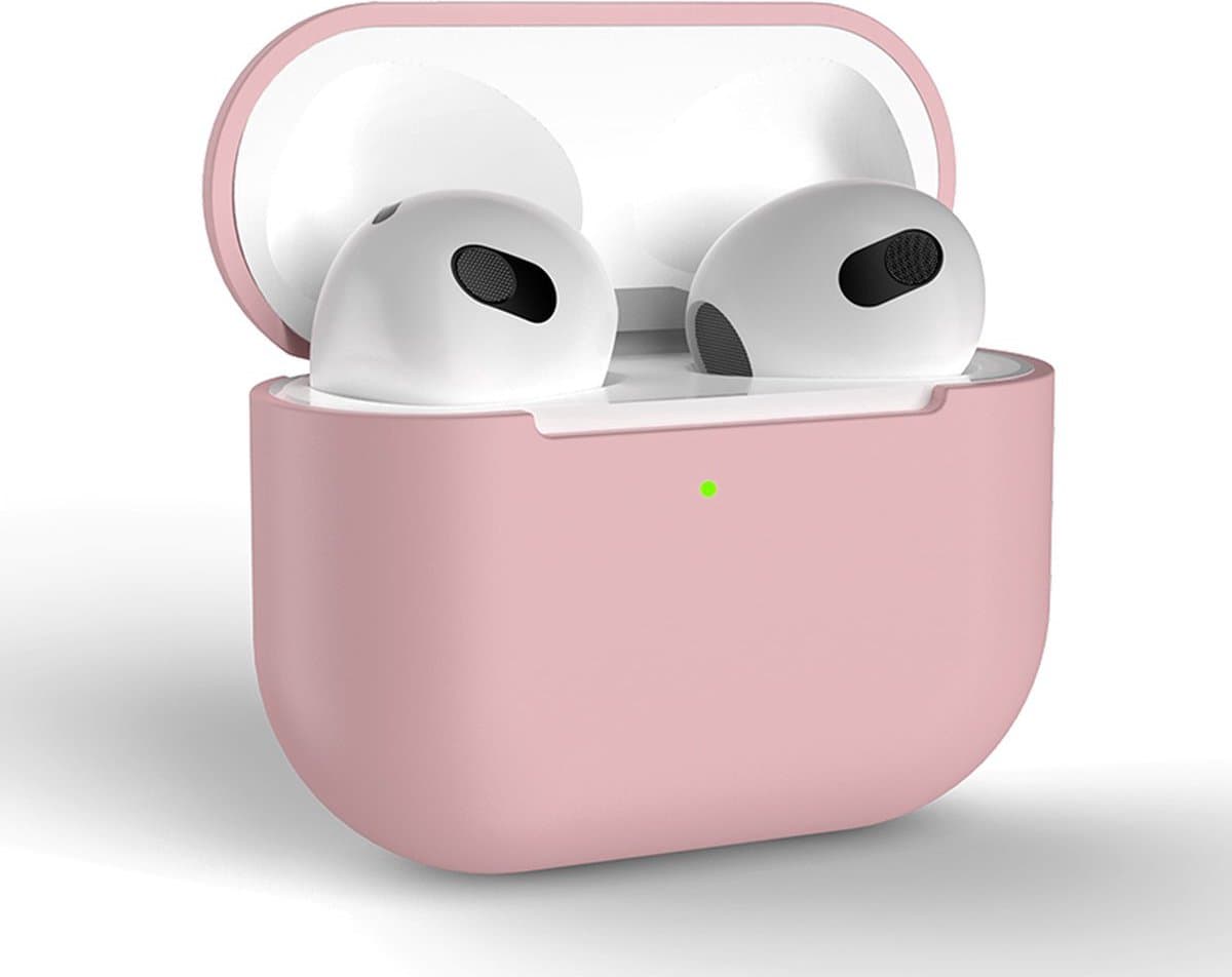 AirPods Hoesje voor Apple AirPods 3 – Roze - Siliconen Beschermende Case — afbeelding 1