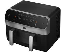 Beko FRL6488 dubbele Airfryer - Zwart - 9,5 l inhoud - 2400 W - Warmhoudfunctie - Timer