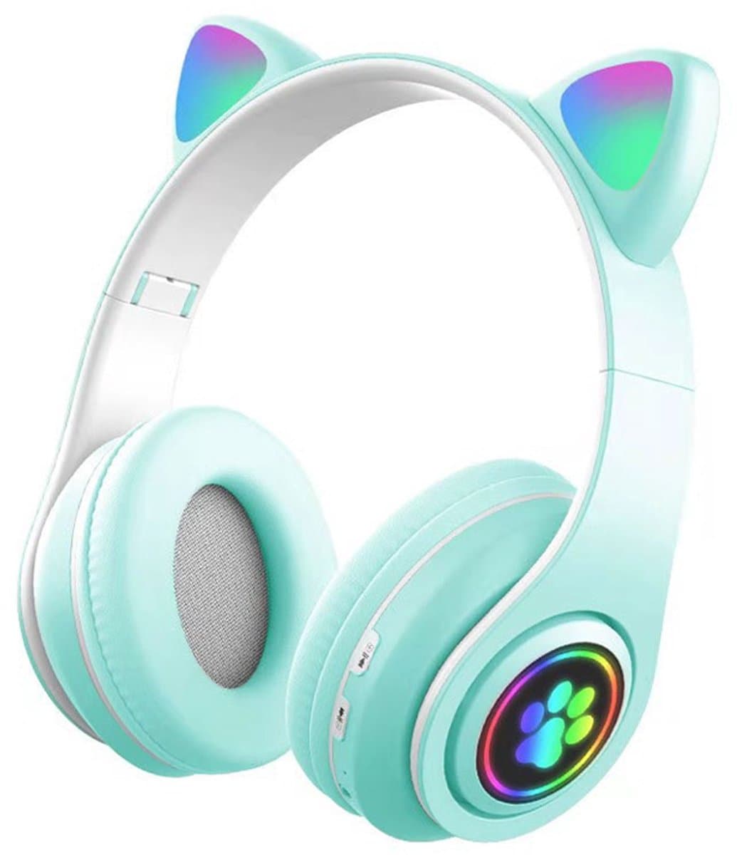 KINSI Bluetooth Gaming Headset - Stylish Kat Oor Design met LED - Verlichting! Perfect voor Meisjes, Compatibel met Alle Apparaten (Tablet / Computer / Telefoon) — afbeelding 1