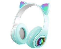 KINSI Bluetooth Gaming Headset - Stylish Kat Oor Design met LED - Verlichting! Perfect voor Meisjes, Compatibel met Alle Apparaten (Tablet / Computer / Telefoon)