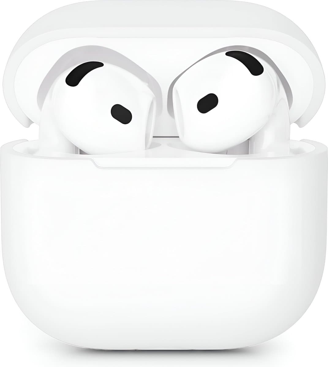 Studio Air Hoesje geschikt voor Airpods 4 - Schokbestendige Siliconen Case - Wit — afbeelding 1
