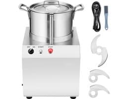 Keukenmachine - Foodprocessor & Groentesnijder - Inhoud 6 L - Voedselveilig RVS - Inclusief 2 S-vormige Messen - Multifunctioneel Hakken & Snijden - Voor Groenten Fruit Noten