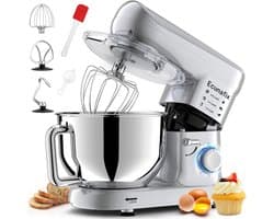 Multifunctionele Keukenmachine 1500 W - 5,5 L - 6 Snelheden - Planetaire Menging - Met Deeghaak en Garde
