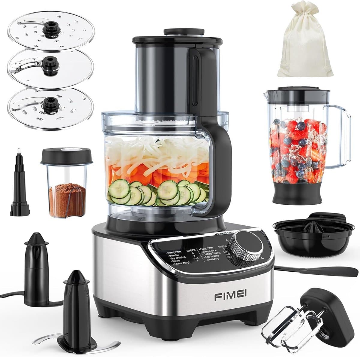 Krachtige Keukenmachine met Hakmolen, Mixer en Diversen Accessoires - 1300W — afbeelding 1