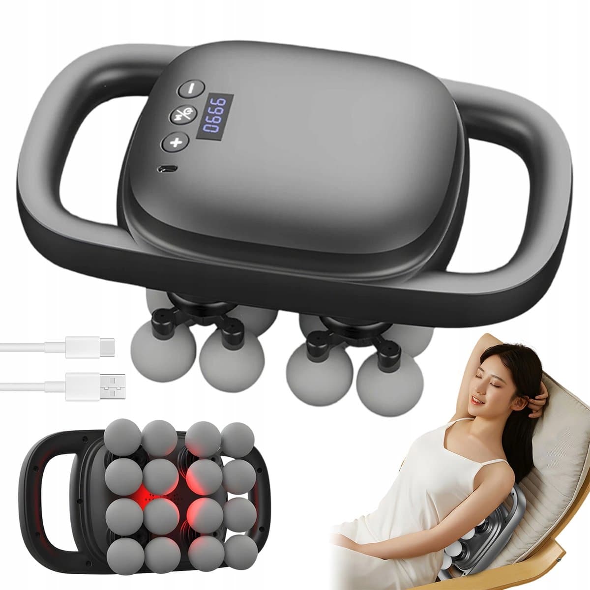 Spier Massage Gun - 16 Hoofd Massage Gun - 99 Snelheden & Oplaadbaar - Voor Diepe Spierontspanning - Geschikt voor Rug, Nek & Benen - Draagbaar & Krachtig — afbeelding 1