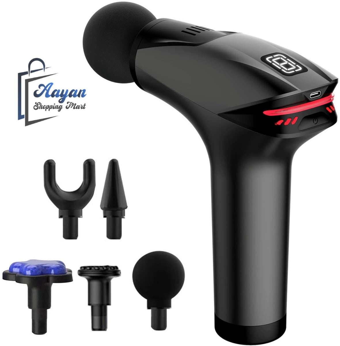 Massage Gun Professioneel – Deep Tissue Spiermassage – Spierherstel & Pijnverlichting – 5 Opzetstukken – 8 Snelheden – massagegun – Massage Apparaat – Fitness – massage pistool – 69623 — afbeelding 1
