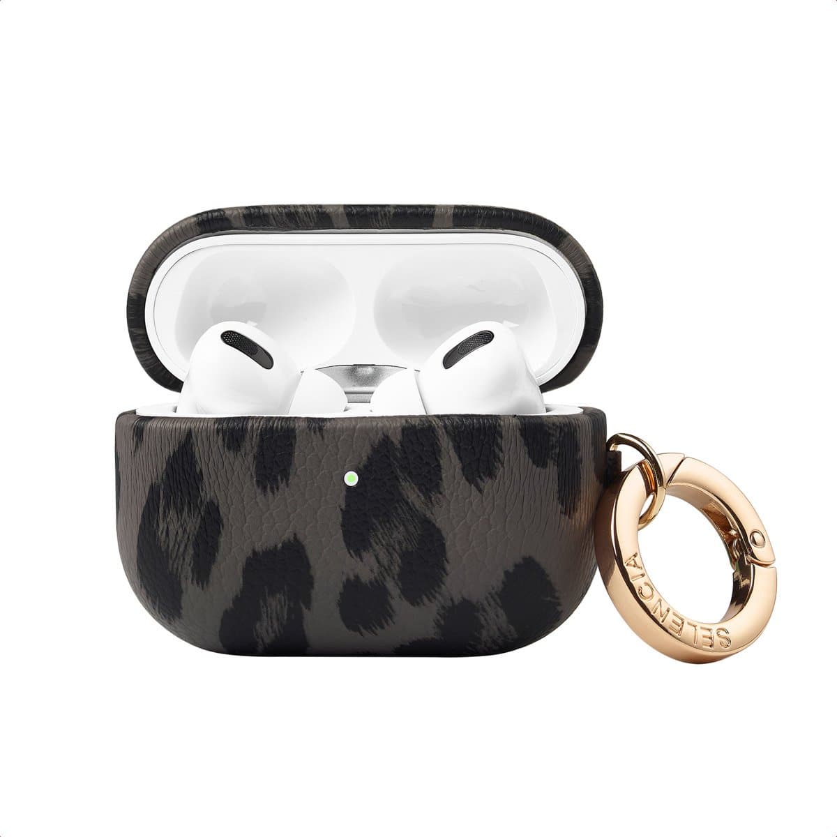 Selencia Sabi Case met panterprint - Hoesje geschikt voor AirPods Pro / Pro 2 / Pro 2 (2022) - Midnight Black — afbeelding 1