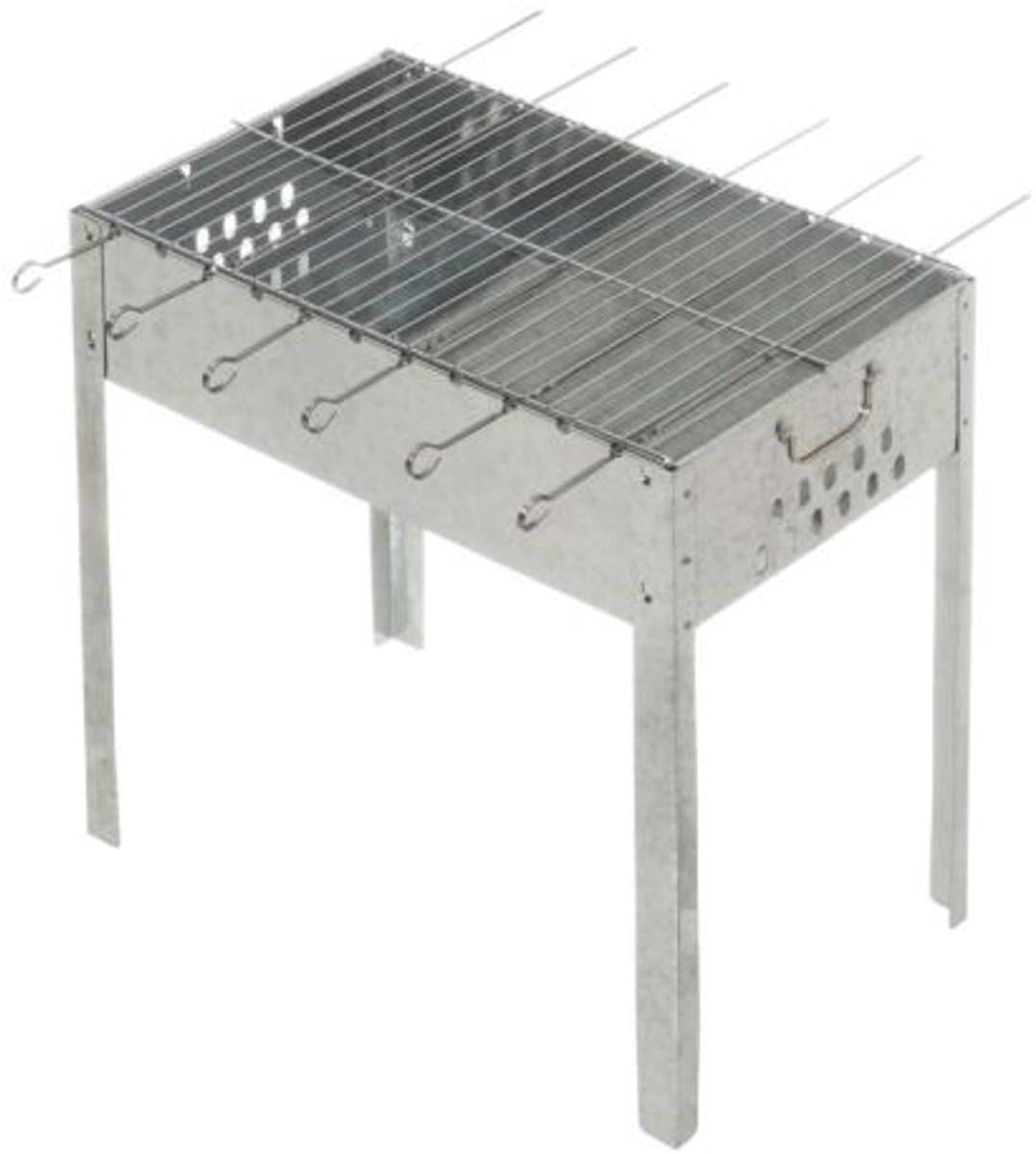 Mustang Grill Mangal Stalen Houtskool grill barbeque voor kebab en shashliek | 6 spiesen — afbeelding 1