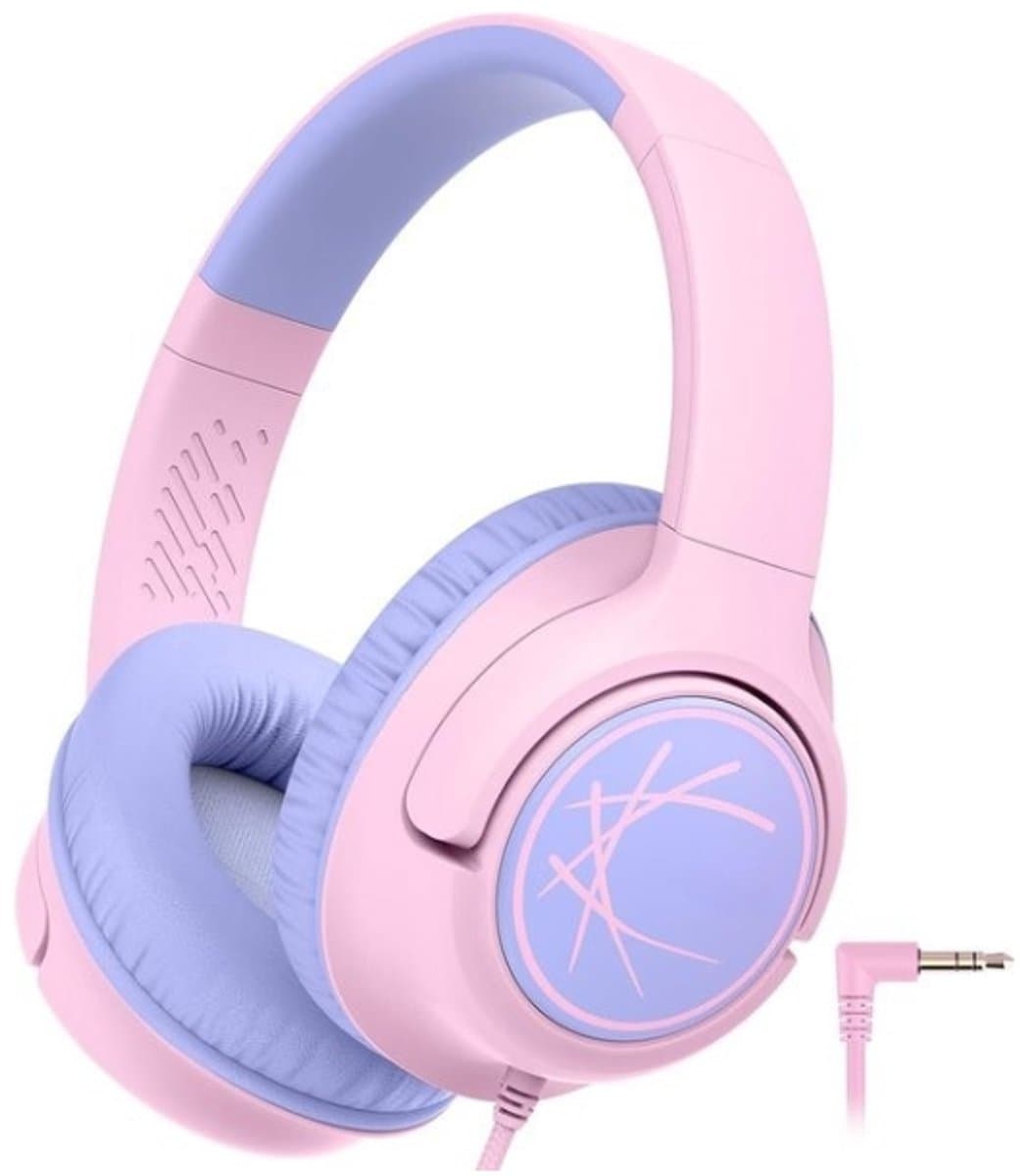 StayPowered Kinderheadset - Gehoorbescherming en Gemoedsrust Gecombineerd! - met Volumebegrenzing - Kristalhelder Stereogeluid - Draaibare Oorschelpen - Verstelbare Hoofdband - Compact Design - Roze - Levering Sneller dan Aangegeven! — afbeelding 1