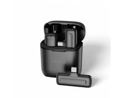 Draadloze Dasspeld Microfoon met geschikt voor USB-C & Lightning Dongle - Lavalier Microfoon geschikt voor iPhone & Android - Incl. Oplaadcase - Mini Microfoon voor Smartphone, Vlog & ASMR
