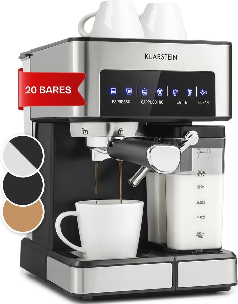 Espressomachine met 1350 Watt en 1.8L Watertank - Koffiemaker voor Espresso, Cappuccino en Latte Macchiato — afbeelding 1