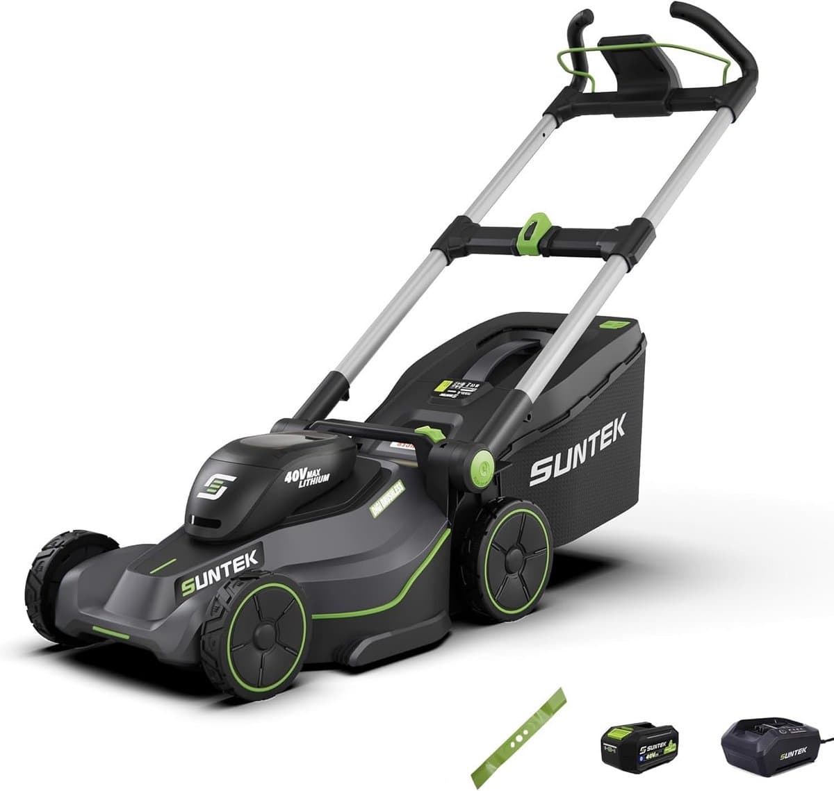Accu Grasmaaier - Elektrische Duwmaaier - Gazon Onderhoud - App Bediening - 43 cm Snijbreedte - Zwart — afbeelding 1