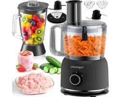 Keukenmachine met Blender - Multifunctionele Keukenmixer - Maaltijden Bereiden - Krachtige 1500W Motor - 2.5L & 2L Capaciteit - Zilver