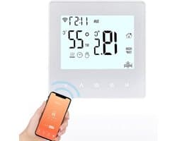 Thermostaat vloerverwarming - Temperatuurregelaar Slimme Thermostaat - Energie Besparen - Wifi en Bluetooth Connectiviteit - 86 x 86 mm - Wit