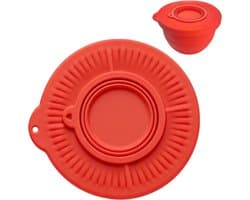 Spatbescherming Mixer - Kom Deksel - Bakken Keuken - Opvouwbare Trechter - 24cm Diameter - Rood