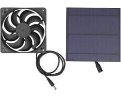 Allecto - Zonnepaneelkit - Monokristallijn Silicium - Draagbaar en efficiënt - 5 Watt - Voor kassen en dierenhokken - Inclusief ventilator - Handig...