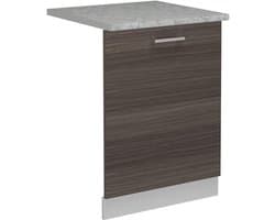 Vaatwasserfrontpaneel - Keukenpaneel Meubel - Keuken Integratie - Moderne R-Lijn - 60 cm Breed - Edel Grijs