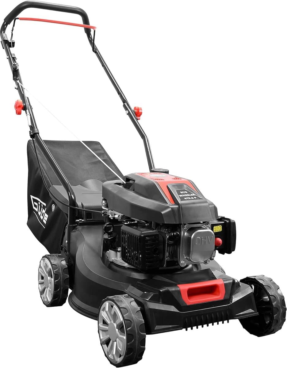 Benzine Grasmaaier - Gazonmaaier Outdoor - Middelgroot Gras - Lichtgewicht Manoeuvreerbaar - 40 cm Snijbreedte - Zwart Rood — afbeelding 1
