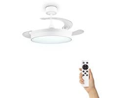Fantiluxe - Ivar - Plafondventilator met verlichting - Wit - Ø106cm - Afstandsbediening - Met lamp - Plafond ventilator - Slaapkamer