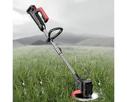 Elektrische Grasmaaier - Handgrasmaaier Tuinmaaier - Gazon Onderhoud - Draadloos Werken - 35 cm Snijbreedte - Zwart