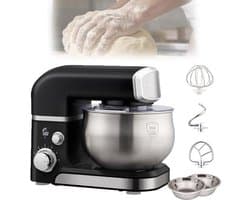 Elektrische Mixer - Keukenmachine - Thuis Bakken - 6 Snelheden - 3.5L Kom - Zwart