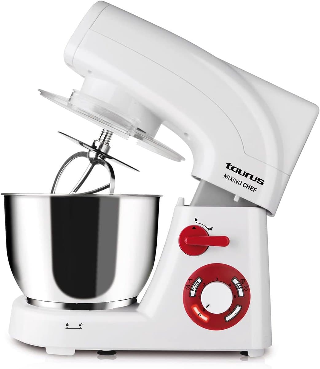 Mixer - Keukenmachine - Bakken en Koken - Krachtige 1200W Motor - 5.5 Liter Kom - Wit — afbeelding 1