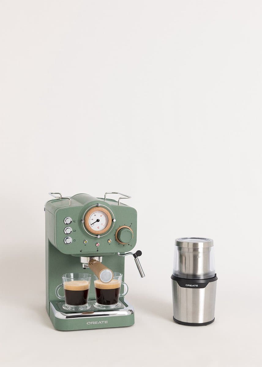 CREATE - Pack THERA RETRO Express-koffiezetapparaat + MILL PRO koffie- en kruidenmolen - Salie — afbeelding 1